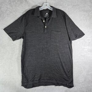 Woolly Everyday Merino Polo Shirt Mens Sz Large Gray Wool Short Sleeve Read Des!